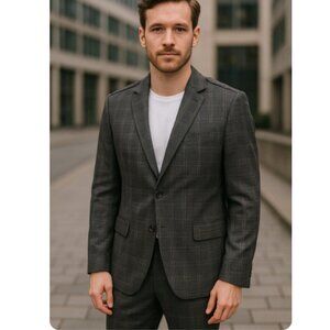 Ted Baker London Men’s Wool Plaid Sport Coat Blazer Military– Size 3 (38R)